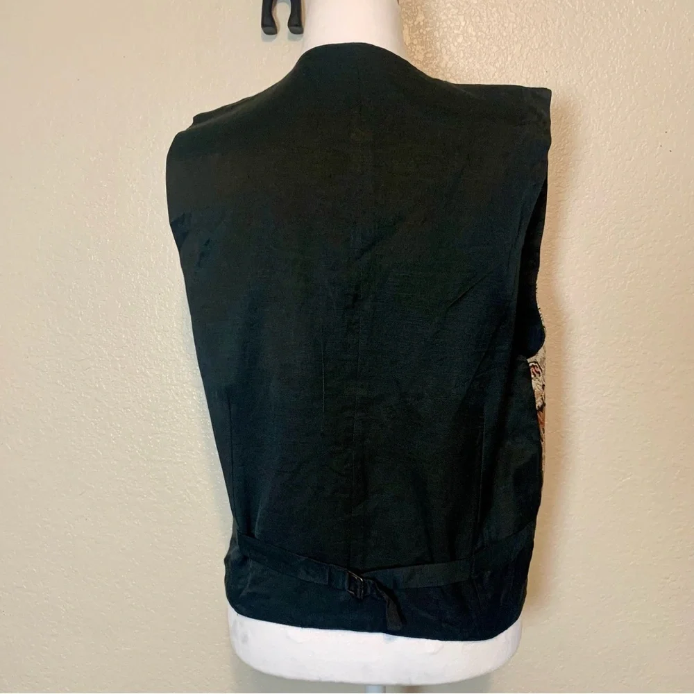 Tapestry Cat Vest Brown Black Tan Size Large